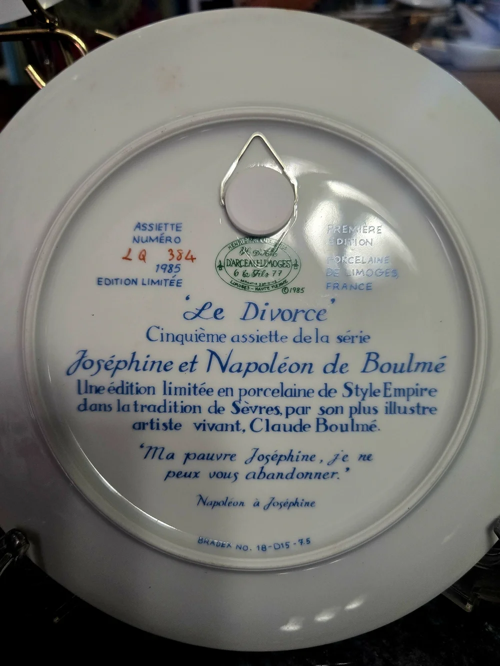 vintage limited-edition D'Arceau Limoges Porcelain Collector Plates Set Of 3